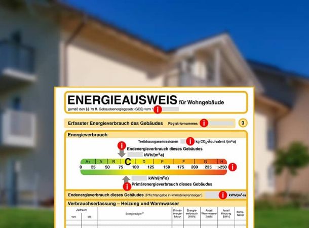 Grafische Darstellung der Leistung: Energieausweis