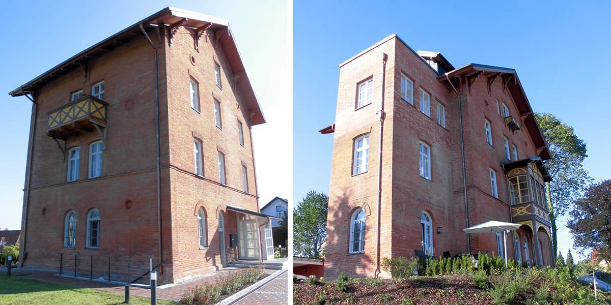 Außenansicht der Sanierung der Villa Roscher