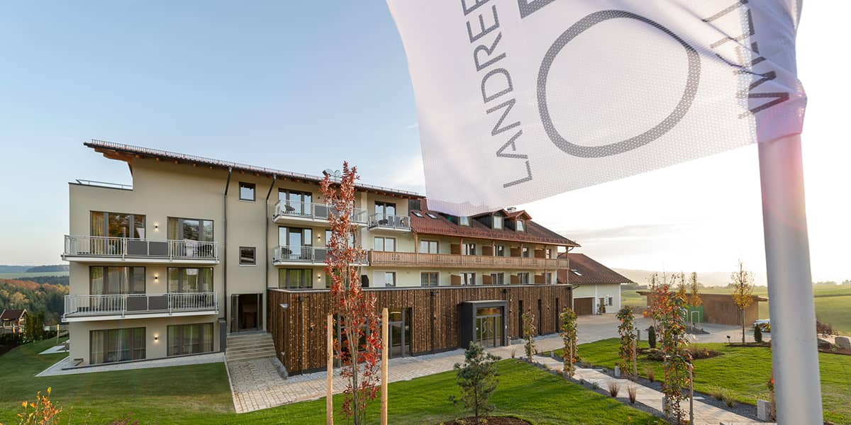 Aussenbereich des Wellnesshotels Landrefugium Obermüller